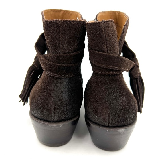Sofft Tamala Bootie Dark Brown Suede Fringe Tassel Boho Size 8 - Picture 7 of 11